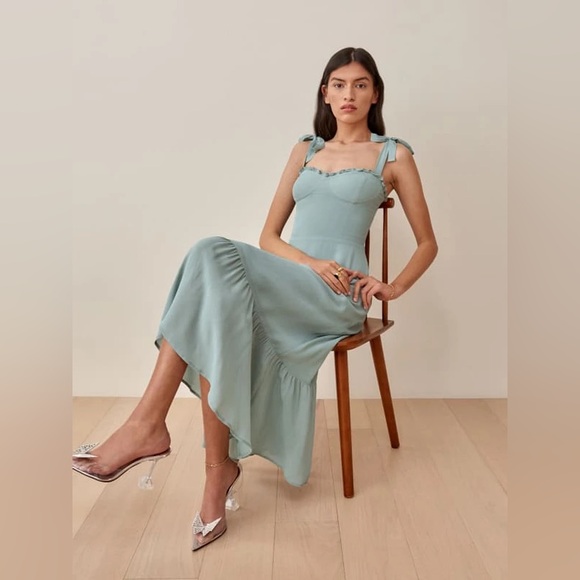 Reformation Dresses & Skirts - Reformation Nikita Dress in Celadon Teal Size 6